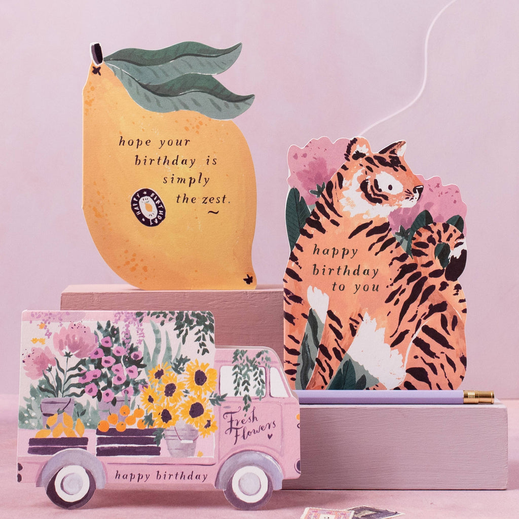 Carte d’anniversaire – Camion de fleurs