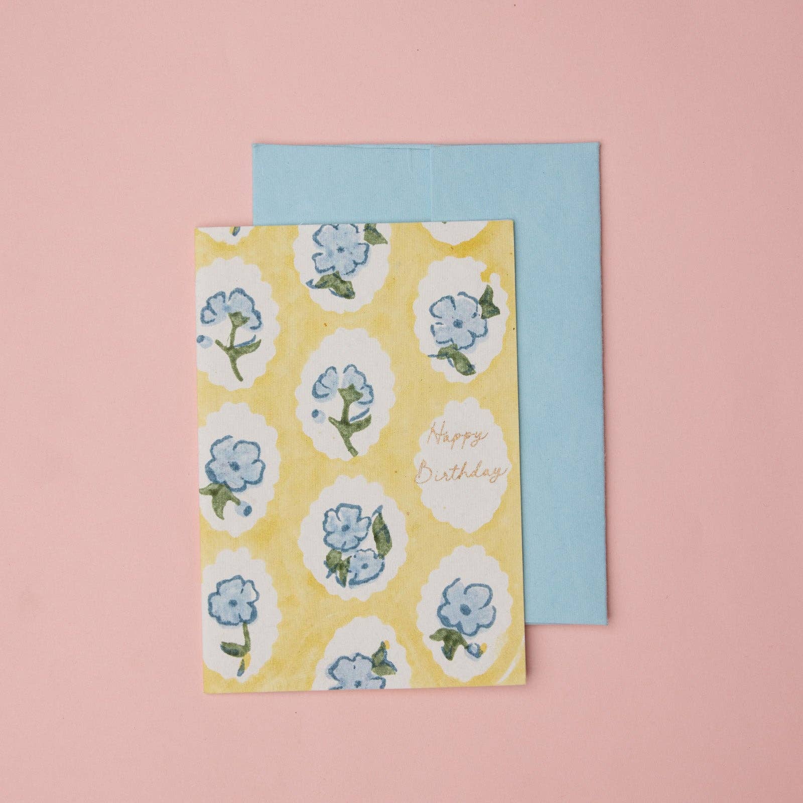 Carte d’anniversaire – Fleurs bleues