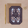 Carte de mariage florale en forme de gemme | Cartes de vœux originales
