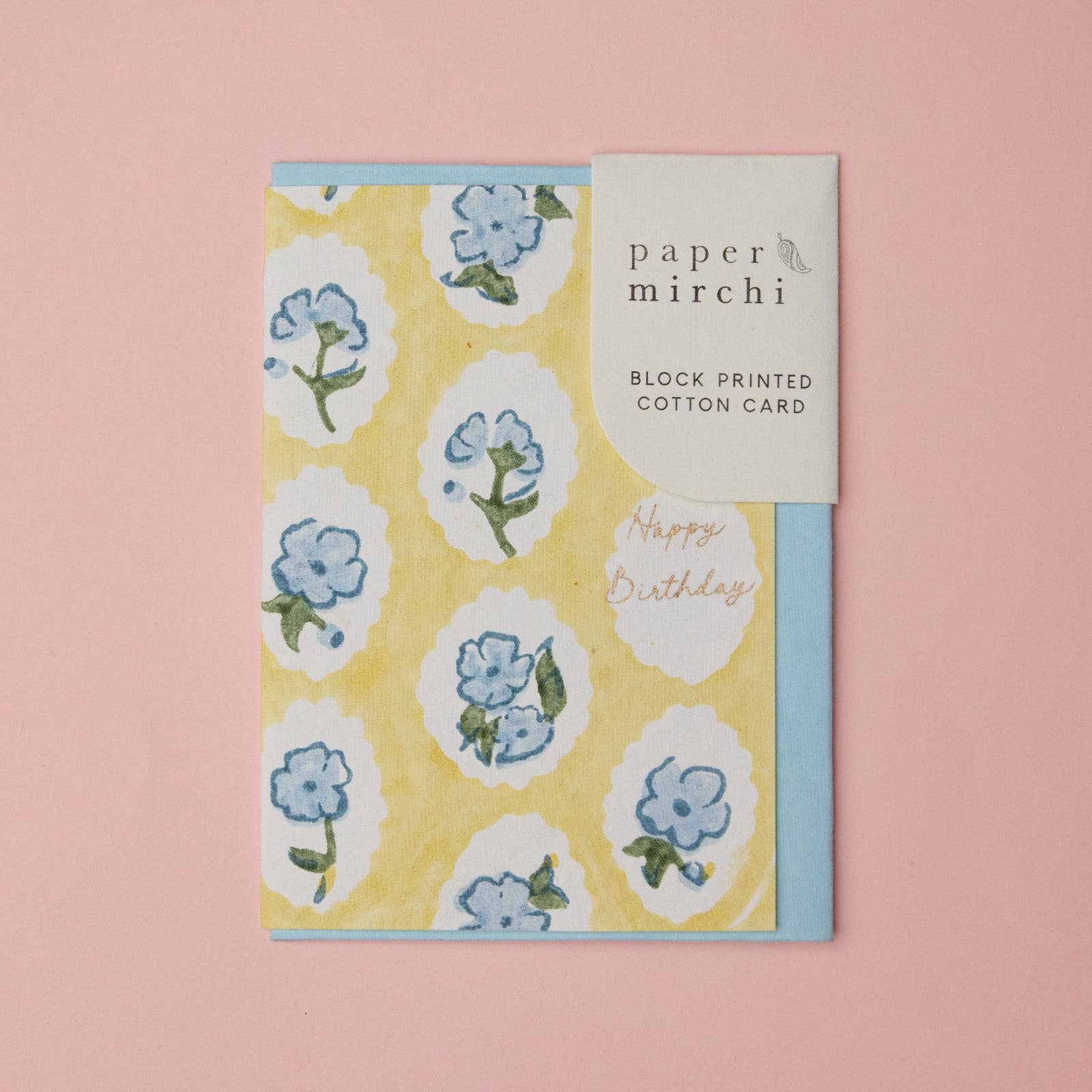 Carte d’anniversaire – Fleurs bleues