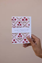 Carte fleurie – Treillage rose et grenat