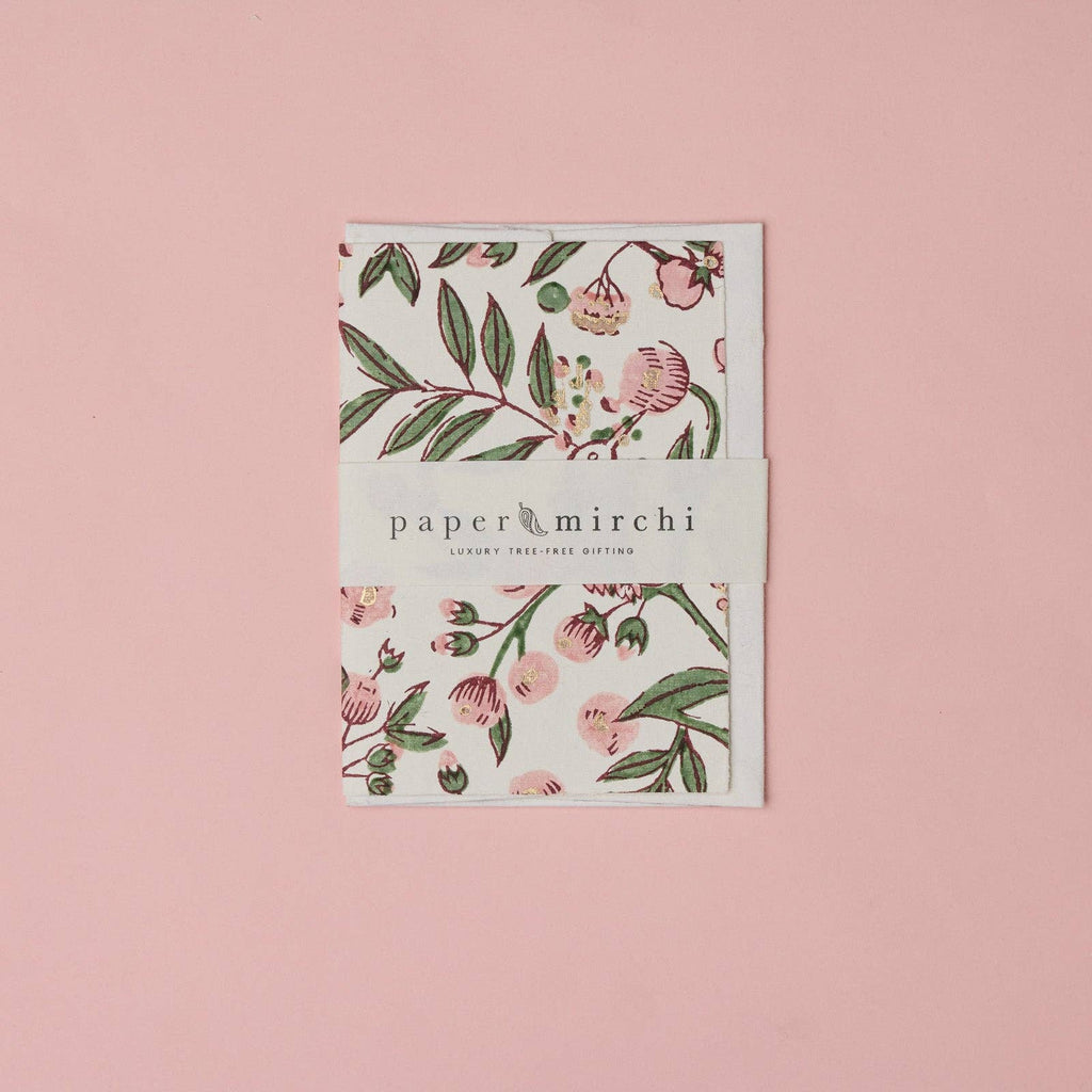 Carte fleurie – Jardin rose et doré