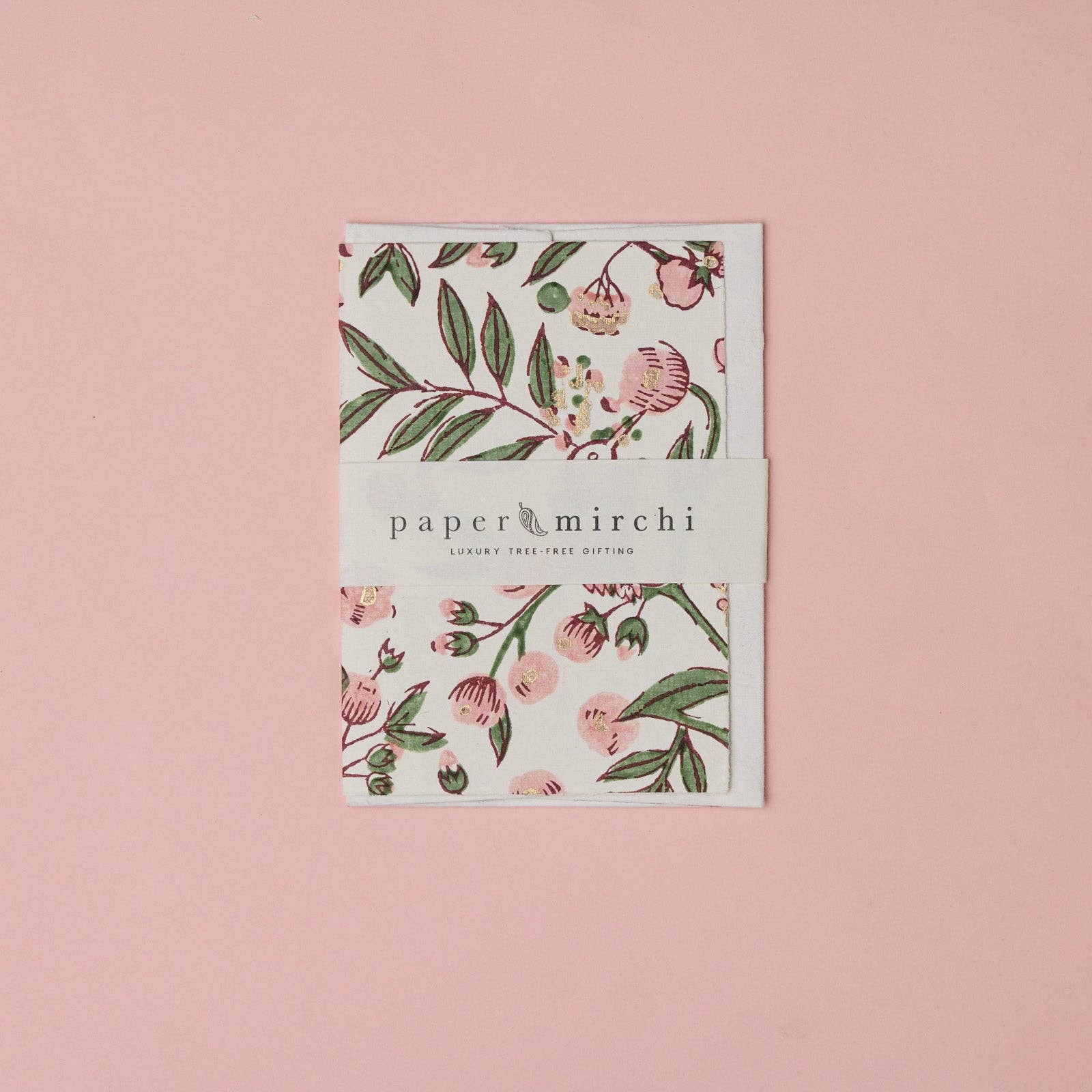 Carte fleurie – Jardin rose et doré