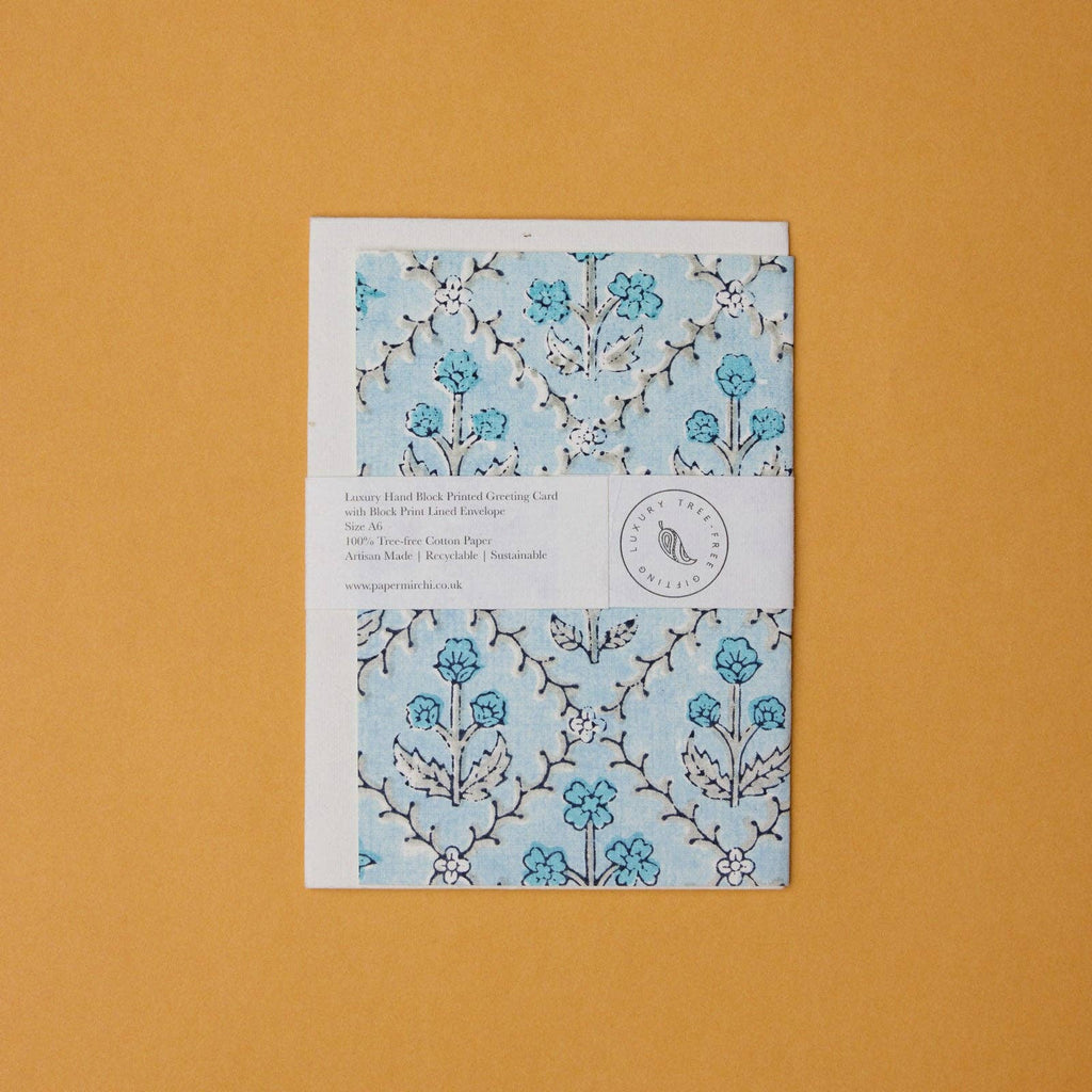 Carte fleurie – Treillis jardin bleu