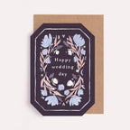 Carte de mariage florale en forme de gemme | Cartes de vœux originales