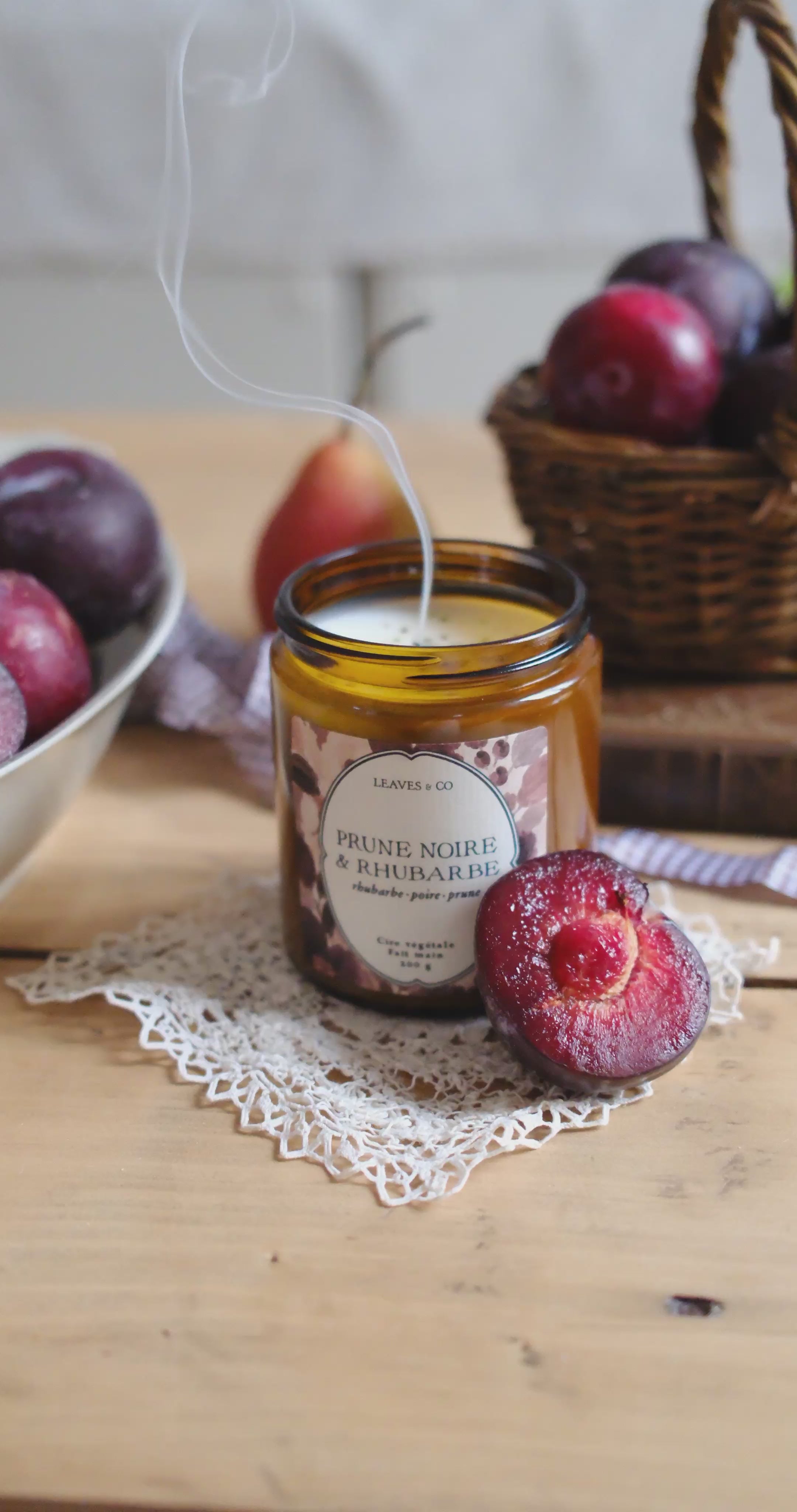 Bougie d'automne prune noire & rhubarbe
